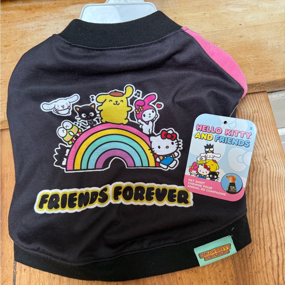 NWT Hello Kitty Black and Pink Friends Forever Pet Shirt